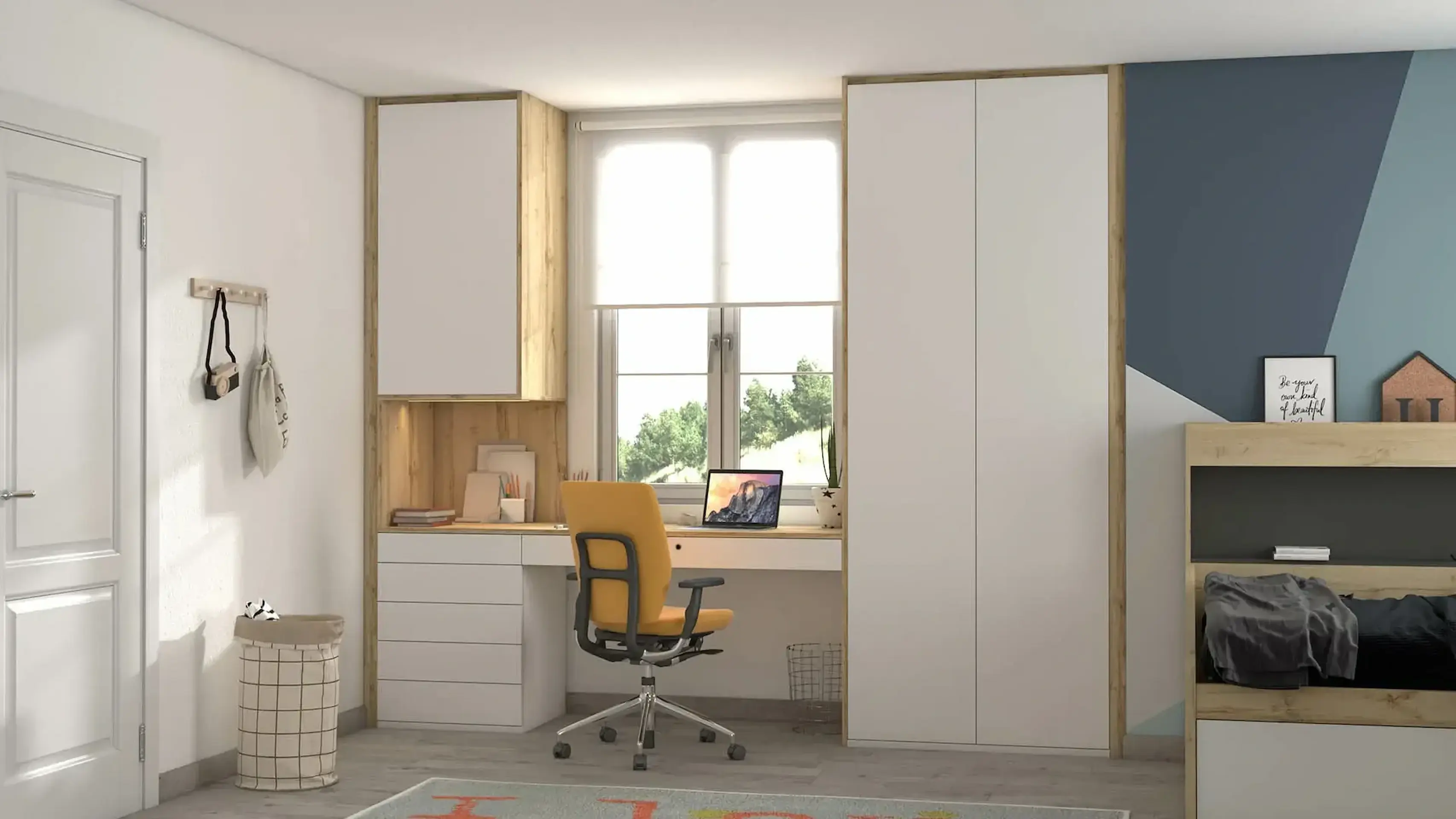 Zona de estudio a medida en dormitorio juvenil — Càdec Disseny Valencia
